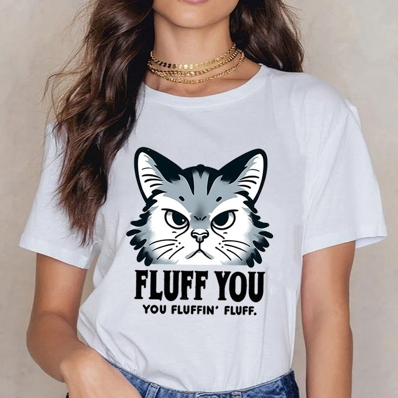 CAMISETA CON ESTAMPADO DE GATO