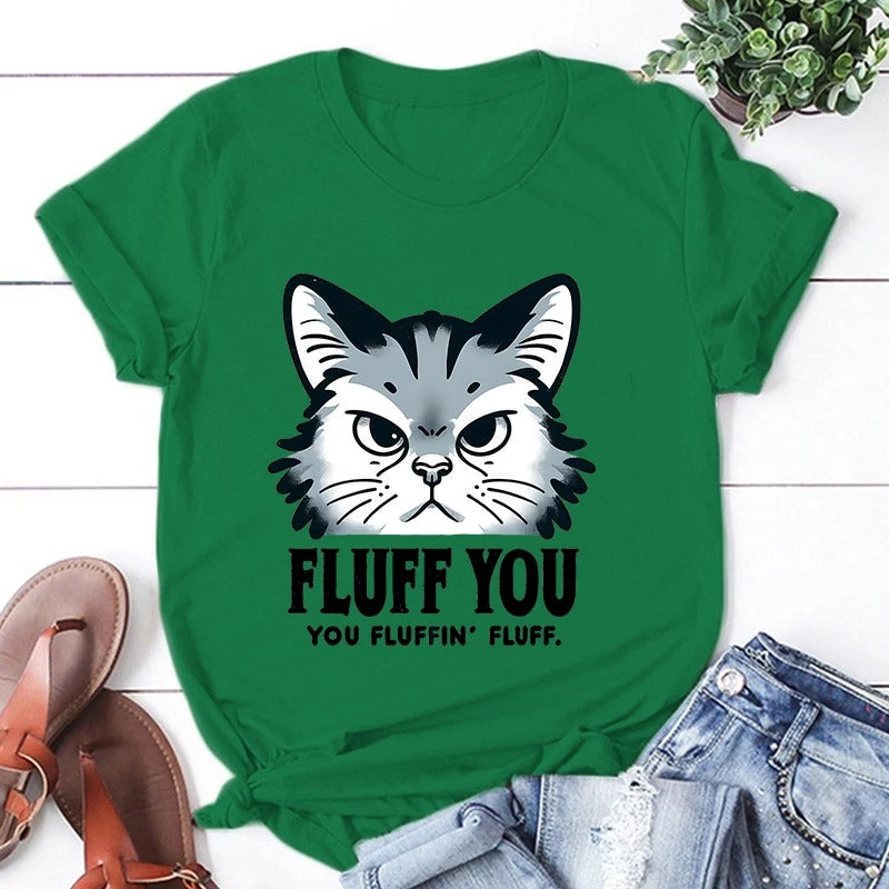 CAMISETA CON ESTAMPADO DE GATO