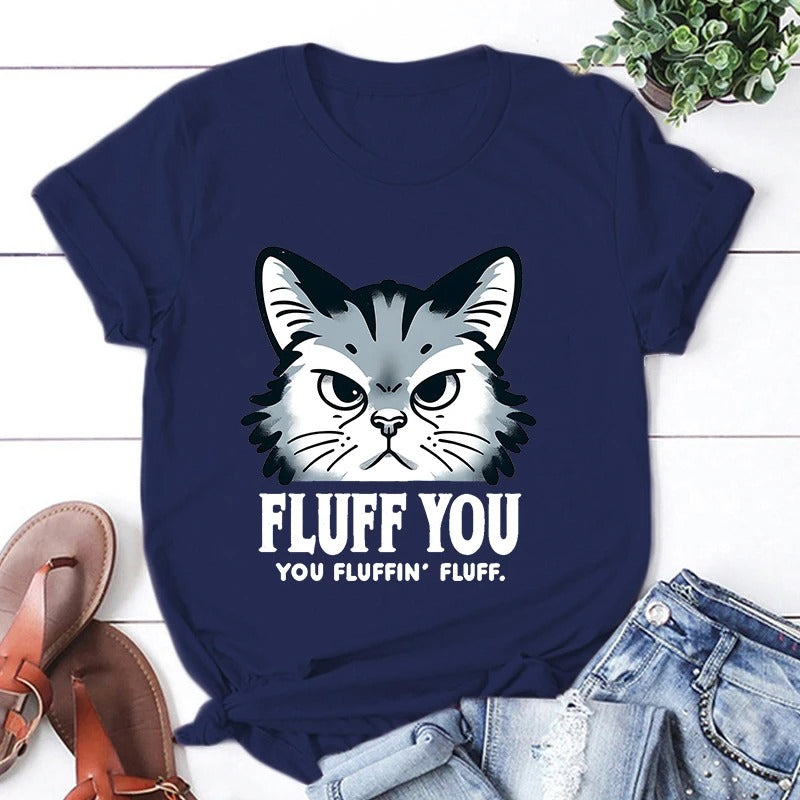 CAMISETA CON ESTAMPADO DE GATO