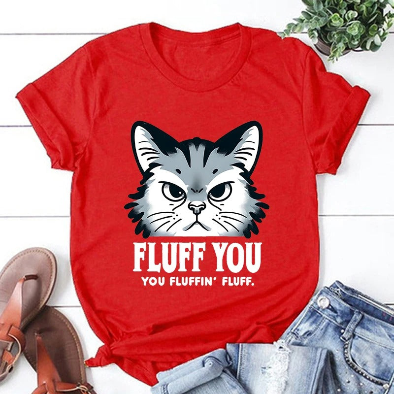 CAMISETA CON ESTAMPADO DE GATO