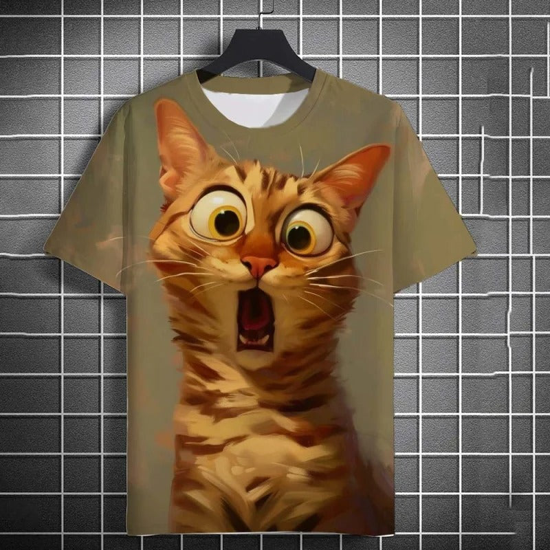 CAMISETA CON ESTAMPADO DE GATO