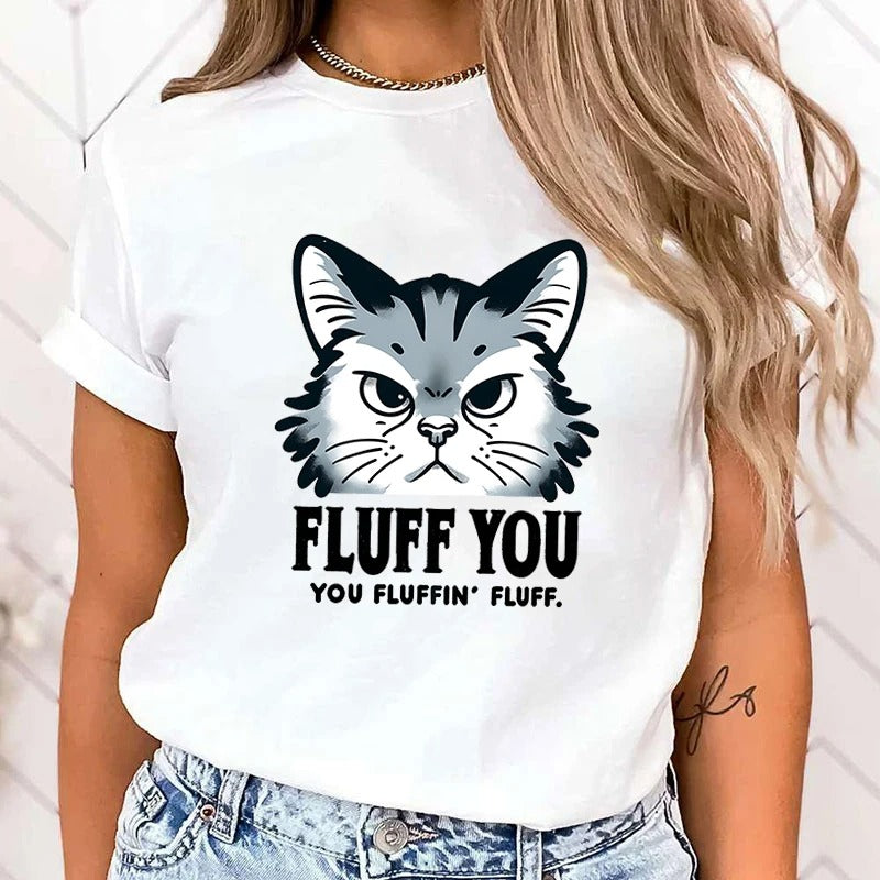 CAMISETA CON ESTAMPADO DE GATO