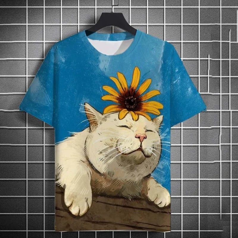 CAMISETA CON ESTAMPADO DE GATO