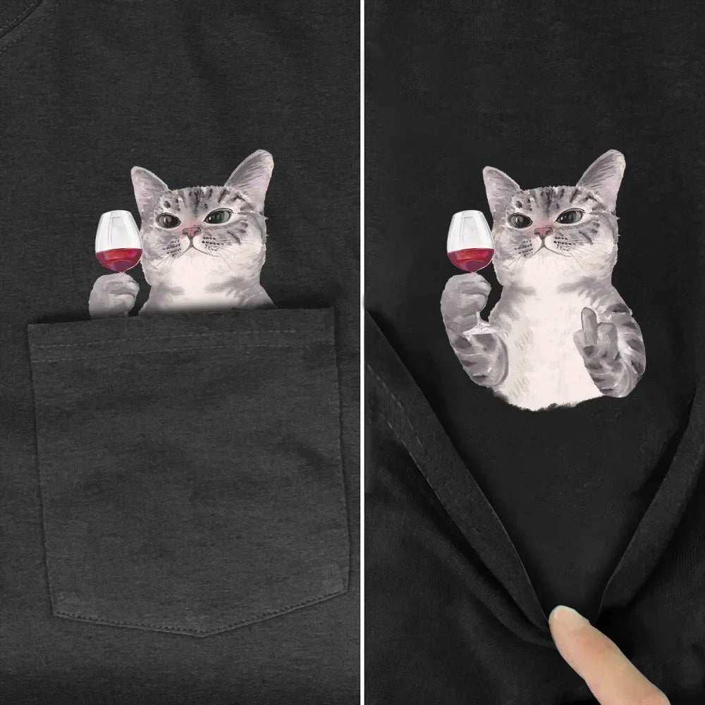 CAMISETA CON ESTAMPADO DE GATO