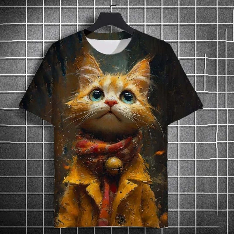 CAMISETA CON ESTAMPADO DE GATO