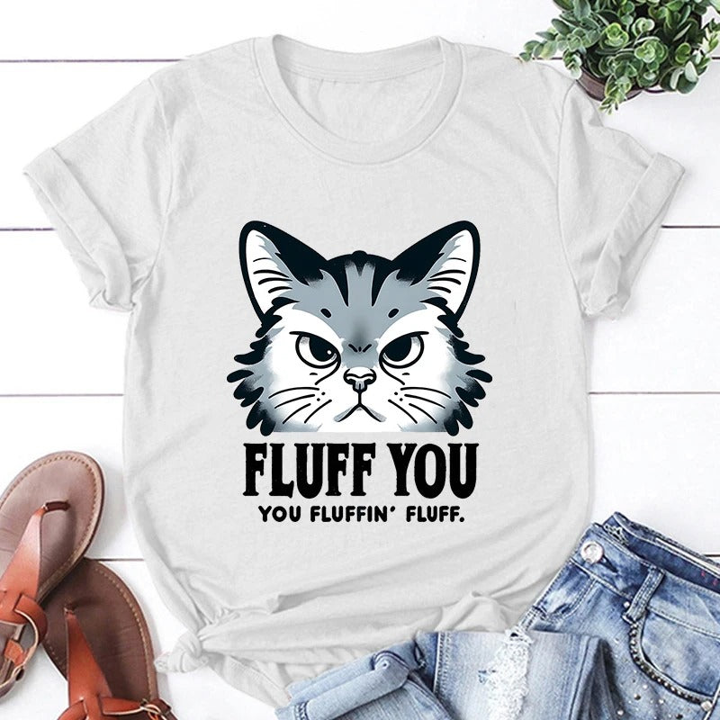 CAMISETA CON ESTAMPADO DE GATO