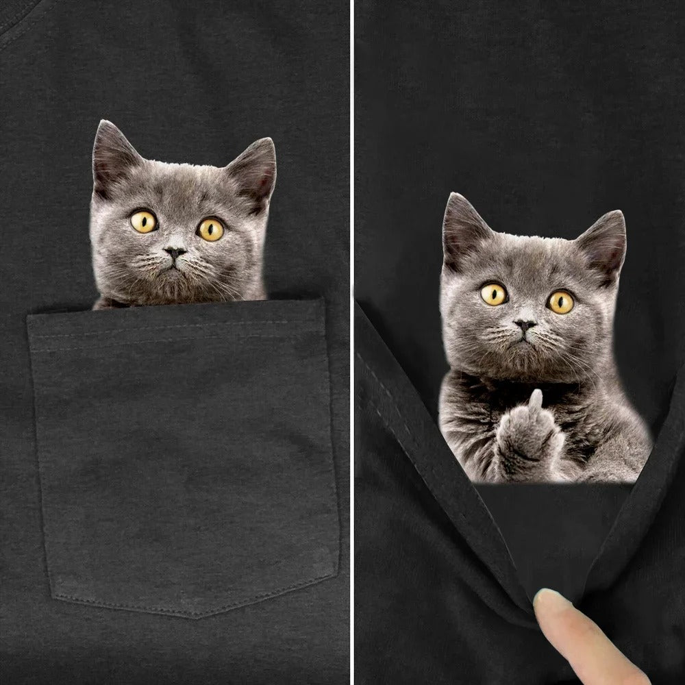 CAMISETA CON ESTAMPADO DE GATO