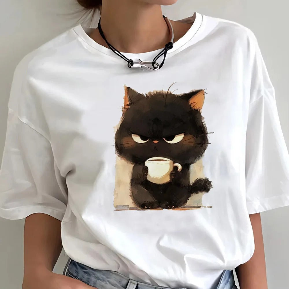 CAMISETA CON ESTAMPADO DE GATO