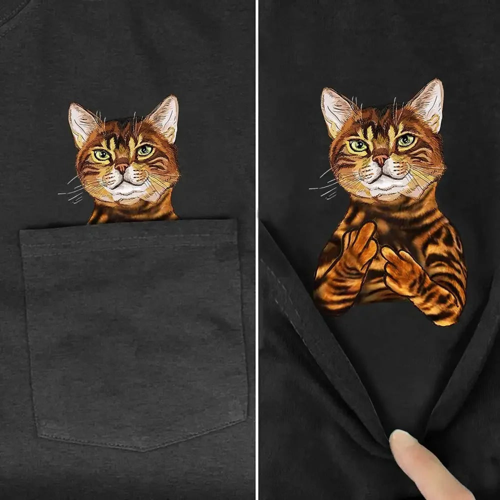 CAMISETA CON ESTAMPADO DE GATO