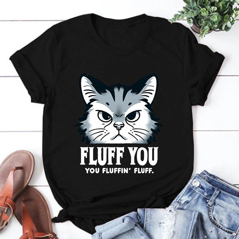 CAMISETA CON ESTAMPADO DE GATO